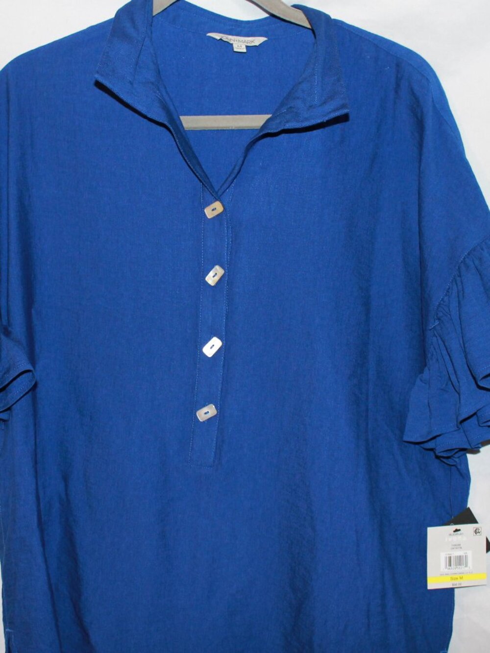 John Mark Point Collar Short Sleeve Top
